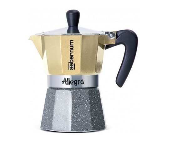 Гейзерная кофеварка Aeternum Allegra Petra Platino R, 5682, на 3 чашки, Bialetti, фото 1