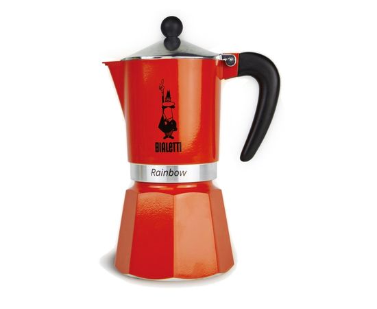 Гейзерная кофеварка Rainbow, 4963, на 6 чашек, красная, Bialetti, фото 1