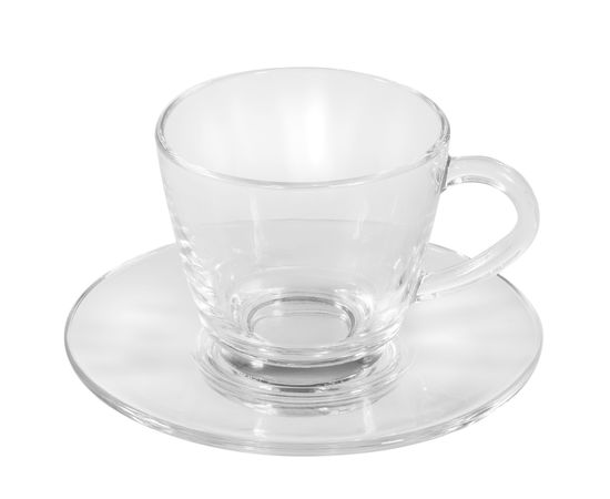 Чайная пара Classic Glass, 260 мл, прозрачная, стекло, фото 1