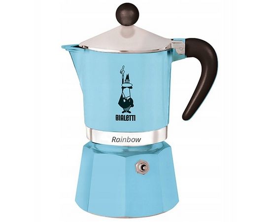 Гейзерная кофеварка Rainbow, 5042, на 3 чашки, синяя, Bialetti, фото 1