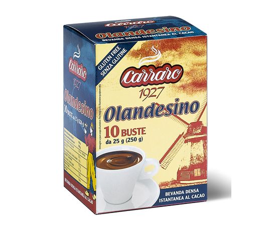 Какао растворимое в саше Cacao Olandesino, 10 шт.х25 г, Carraro, фото 1