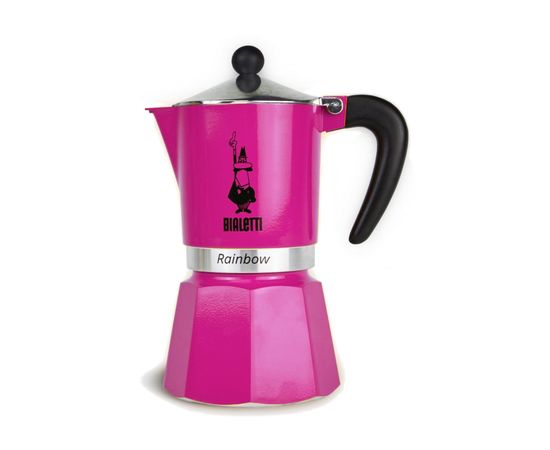 Гейзерная кофеварка Rainbow, 5012, на 3 чашки, фуксия, Bialetti, фото 1