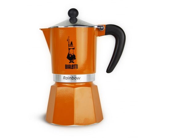 Гейзерная кофеварка Rainbow, 4992, на 3 чашки, оранжевая, Bialetti, фото 1