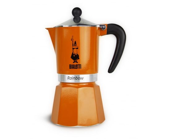 Гейзерная кофеварка Rainbow, 4993, на 6 чашек, оранжевая, Bialetti, фото 1