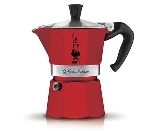 Гейзерная кофеварка Moka Express Rossa, 4942, на 3 чашки, коробка, Bialetti, фото 1