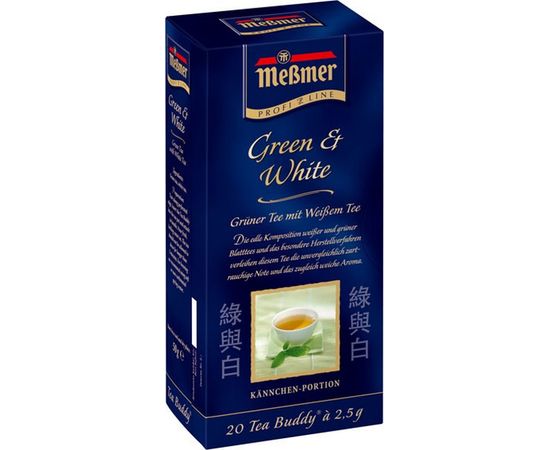 Чай пакетированный для чайника Зеленый и белый, 20х2.5 г, Messmer, фото 1