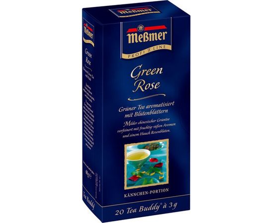 Чай зеленый пакетированный для чайника Зеленая роза, 20х3 г, Messmer, фото 1