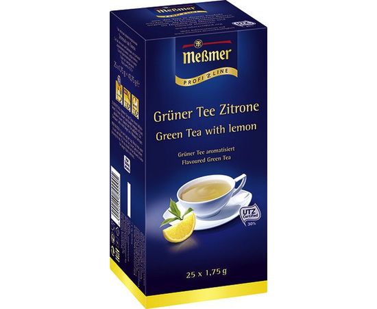 Чай зеленый пакетированный Зеленый чай лимон, 25х1.75 г, Messmer, фото 1