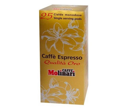Кофе в чалдах Oro, порционный, 95% арабика/5% робуста, картонная упаковка 7г.х25шт., Molinari, фото 1