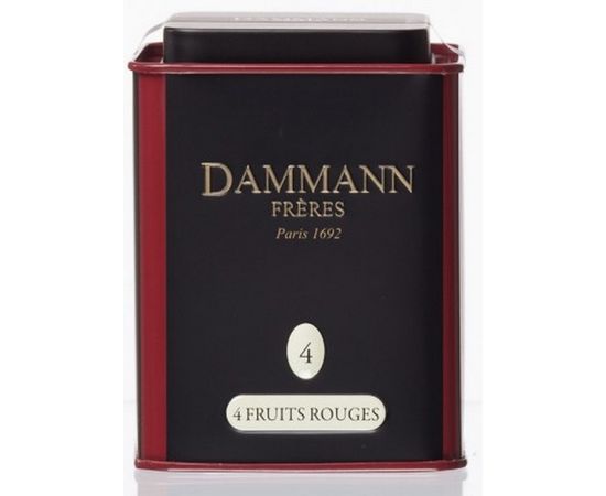 Чай черный ароматизированный №4 Четыре красных фрукта, жестяная банка 100 г, Dammann, фото 1