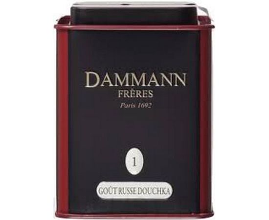 Чай черный ароматизированный №1 Русский вкус Душка, жестяная банка 100 г, Dammann, фото 1