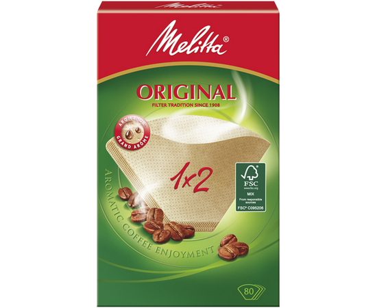 Фильтры бумажные для заваривания кофе Original, 1х2/80, коричневые, Melitta, фото 1
