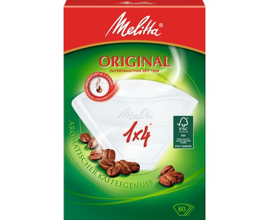 Фильтры бумажные для заваривания кофе Original, 1х4/80, белые, Melitta, фото 1