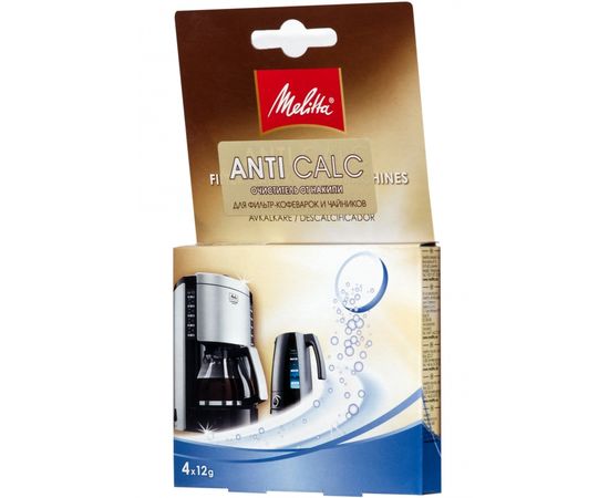 Очиститель от накипи для фильтр-кофеварок и чайников, таблетки, 4х12 г, Melitta, фото 1