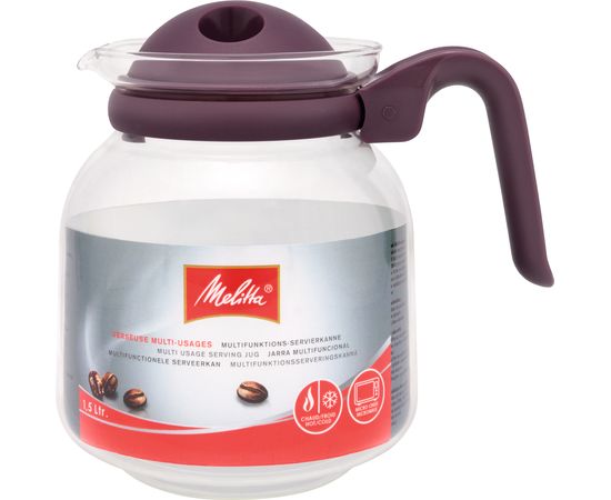 Чайник заварочный 1.5 л (в упаковке 4 шт. разных цветов), стекло, Melitta, фото 1