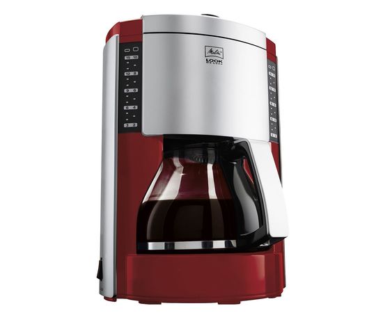 Кофеварка капельная Look III de luxe, серебристо-красная, Melitta, фото 1