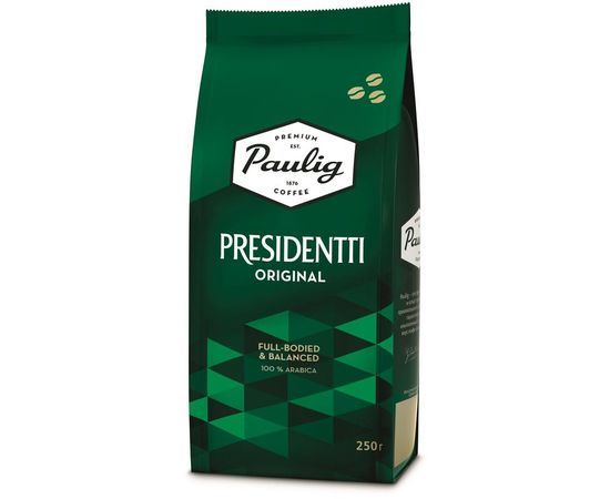 Кофе в зернах Presidentti original, 250 г, Paulig, фото 1