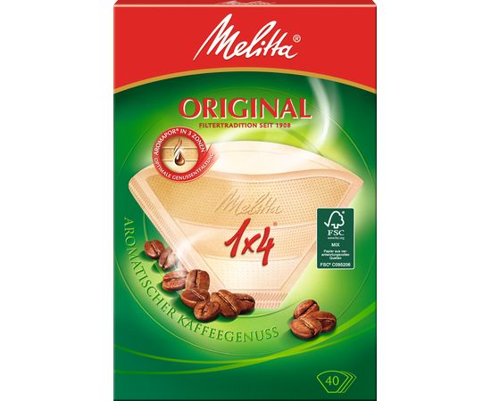 Фильтры бумажные для заваривания кофе Original, 1х4/40, коричневые, Melitta, фото 1
