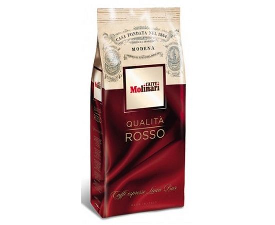 Кофе в зернах Rosso, 70% арабика/30% робуста, пакет 1 кг, Molinari, фото 1