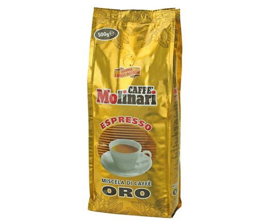 Кофе в зернах Oro, 80% арабика/20% робуста, пакет 0.5 кг, Molinari, фото 1