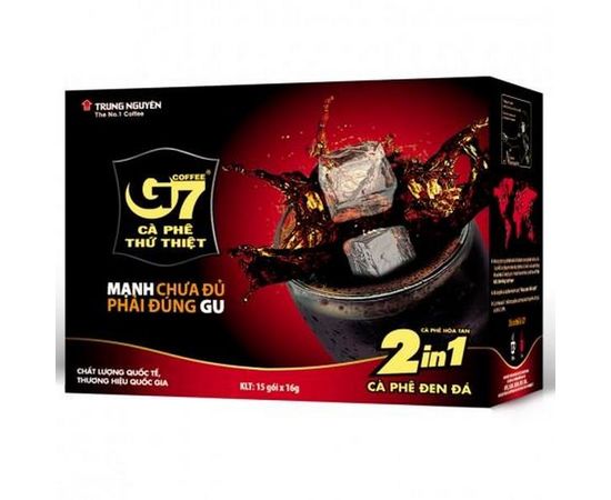 Кофе растворимый G7 Pure Black, 2 г х 15 стиков, TRUNG NGUYEN, фото 1
