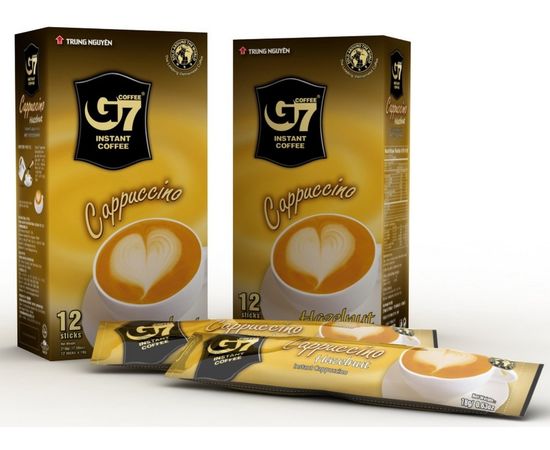 Кофе растворимый G7 Cappuccino Лесной Орех, 18 г х 12 стиков, TRUNG NGUYEN, фото 1