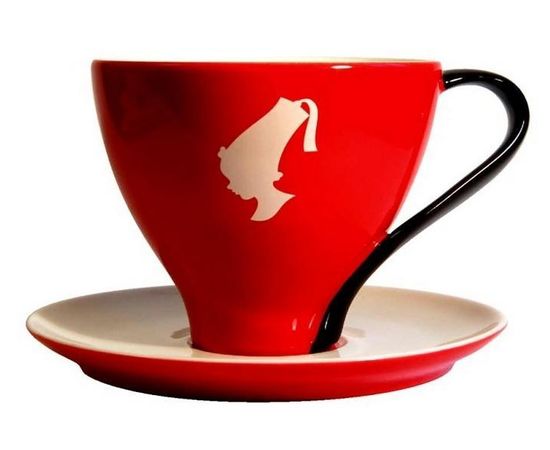 Чашка джамбо с блюдцем, 260 мл, красная, Julius Meinl, фото 1