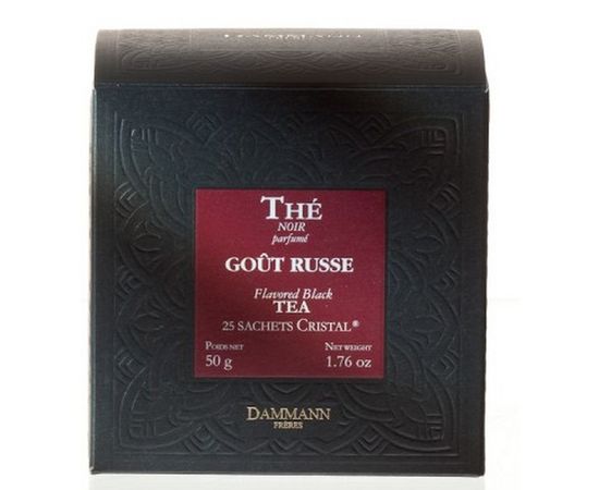 Чай черный Gout Russe «Русский вкус», картонная коробка 2х25 шт., 50 г, Dammann, фото 1