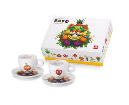 Подарочный набор ORANGE APPLE: 2 чашки для капучино, Illy, фото 1