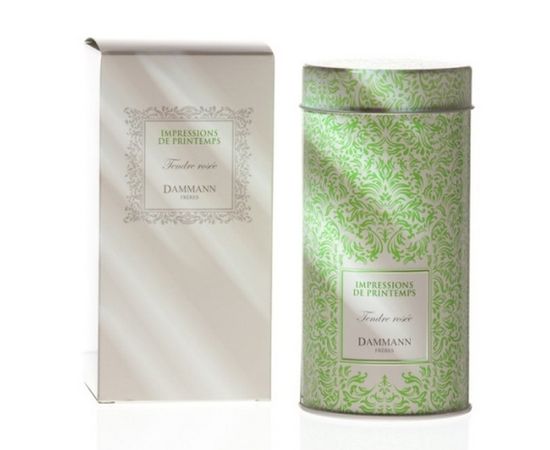 Чай зеленый ароматизированный Tendre rosee «Нежная роза», ж/б 90 г, Dammann, фото 1