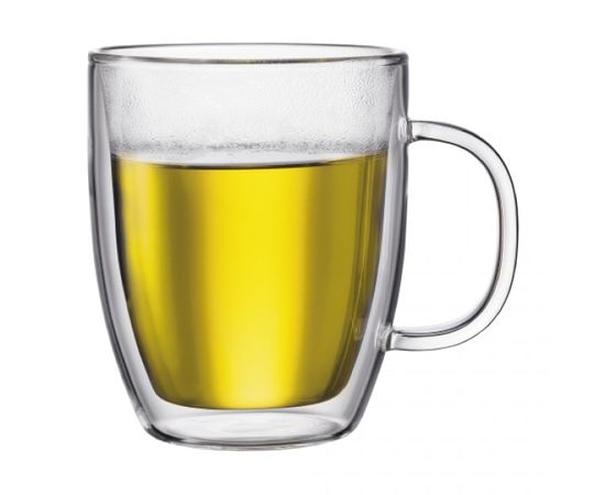 Набор термокружек Bistro, 2 шт., 480 мл, прозрачные, стекло, Bodum, фото 1