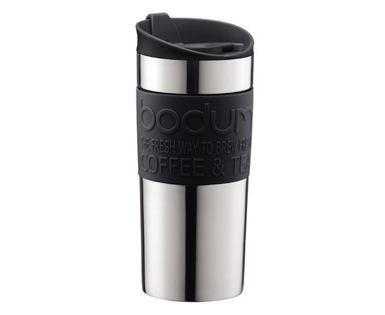 Кружка дорожная Travel, 350 мл, черная, сталь, Bodum, фото 1
