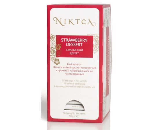 Чай фруктовый Strawberry Dessert (Клубничный Десерт), 25 пак., Niktea, фото 1
