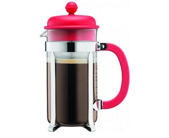 Френч-пресс Caffetteria, 0.35 л, красный, стекло/пластик, Bodum, фото 1