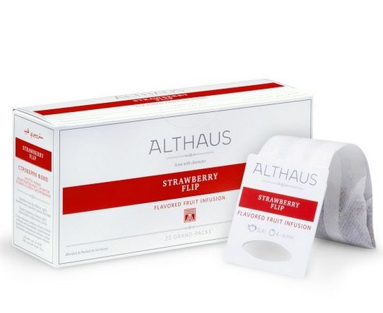Чай фруктовый для чайника Strawberry Flip (Строберри Флип), 20 пак., Grand Packs, Althaus, фото 1
