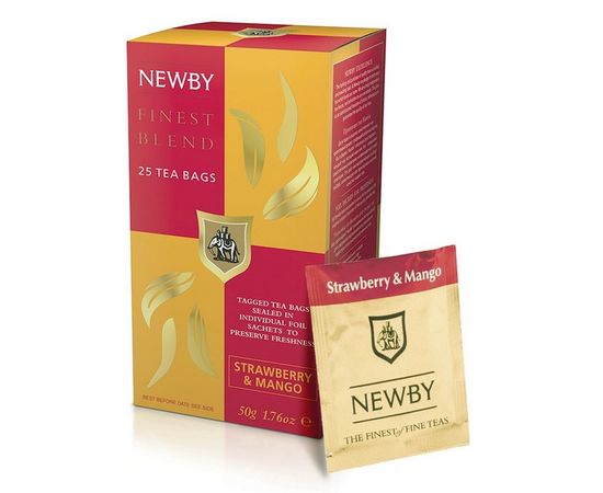 Чай черный с манго и клубникой Finest Blend, 25 пакетиков, Newby, фото 1