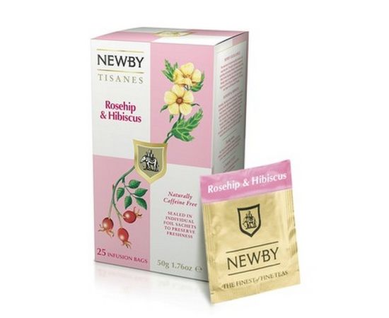 Чай фруктовый шиповник и гибискус, 25 пакетиков, Newby, фото 1