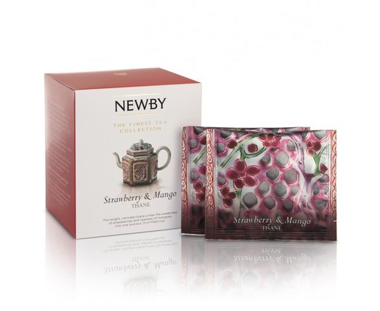Чай фруктовый Клубника и манго, 15 пирамидок, Newby, фото 1