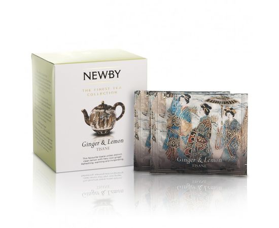 Чай травяной Имбирь с лимоном, 15 пирамидок, Newby, фото 1