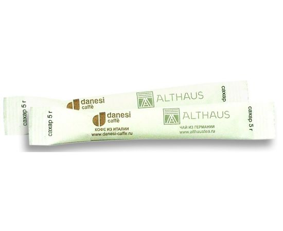 Сахар порционный с логотипом DANESI, 2000 стиков х 5 г, Althaus, фото 1