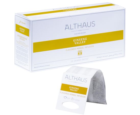 Чай травяной для чайника Ginseng Valley (Женьшеневая Долина), 20 пак., Grand Packs, Althaus, фото 1