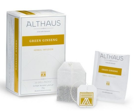 Чай травяной Green Ginseng (Зеленый Женьшень), 20 пак., Althaus, фото 1