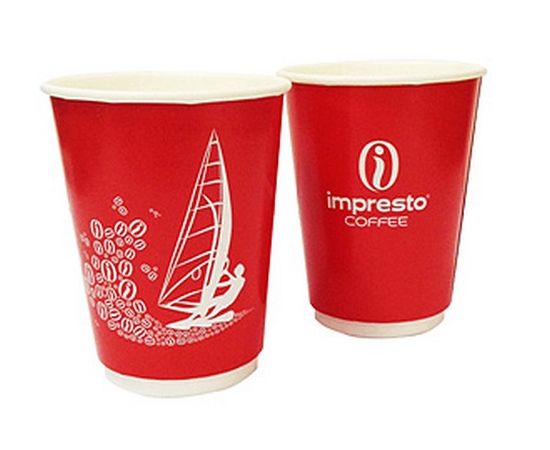 Стакан бумажный 2-хслойный одноразовый, 350 мл, Impresto, фото 1