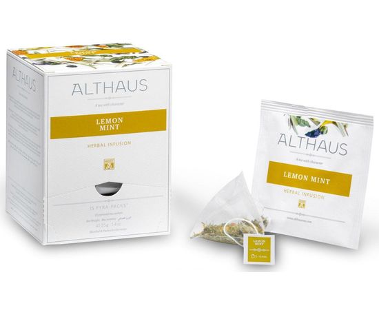 Чай травяной Lemon Mint (Лемон Минт), 15 пирамидок, Pyra-Pack, Althaus, фото 1