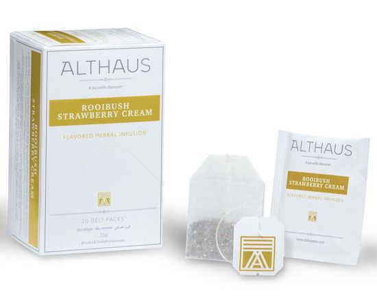 Чай фруктовый Rooibush Strawberry Cream (Ройбуш Клубника со Сливками), 20 пак., Althaus, фото 1