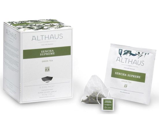 Чай зеленый Sencha Supreme (Сенча Суприм), 15 пирамидок, Althaus, фото 1
