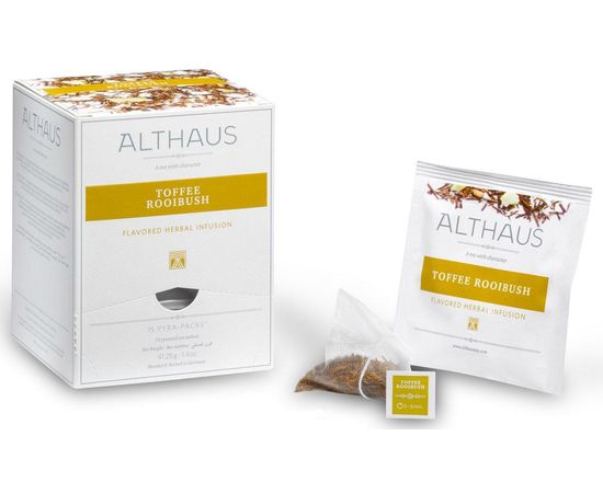 Чай травяной Toffee Rooibush (Тоффи Ройбуш), 15 пирамидок, Pyra-Pack, Althaus, фото 1