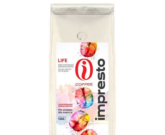 Кофе в зернах Life, 1 кг, Impresto, фото 1