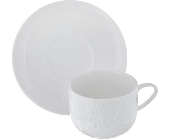 Чайная пара Charlotte, 250 мл, белая, фарфор, Walmer, фото 1