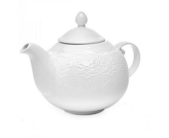 Чайник заварочный Emily, 1 л, белый, фарфор, Walmer, фото 1